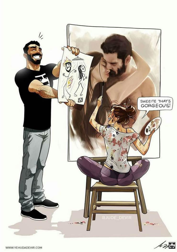 15 Everyday Love Stories In Yehuda Devirs Illustrations Displate Blog 8911